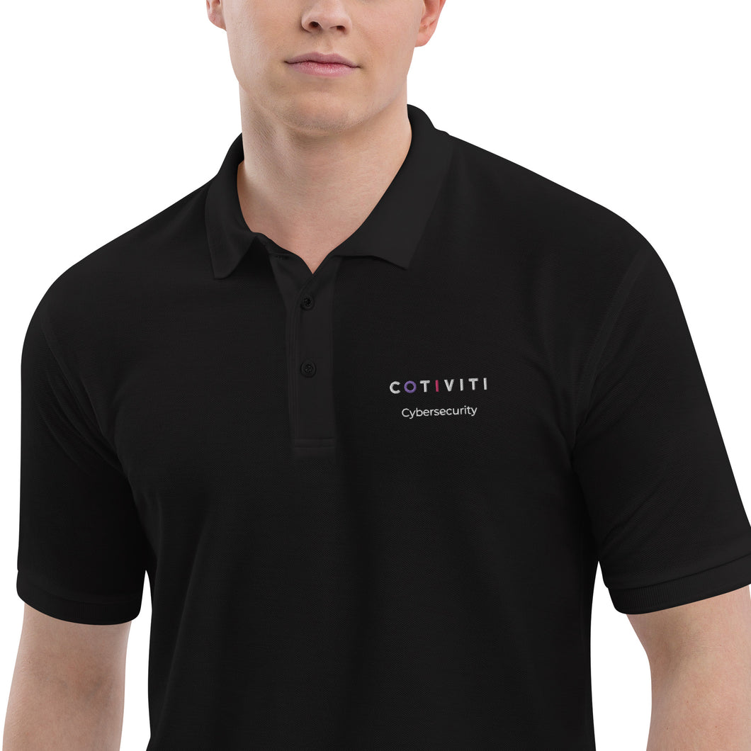 Cybersecurity Embroidered Black Polo Shirt